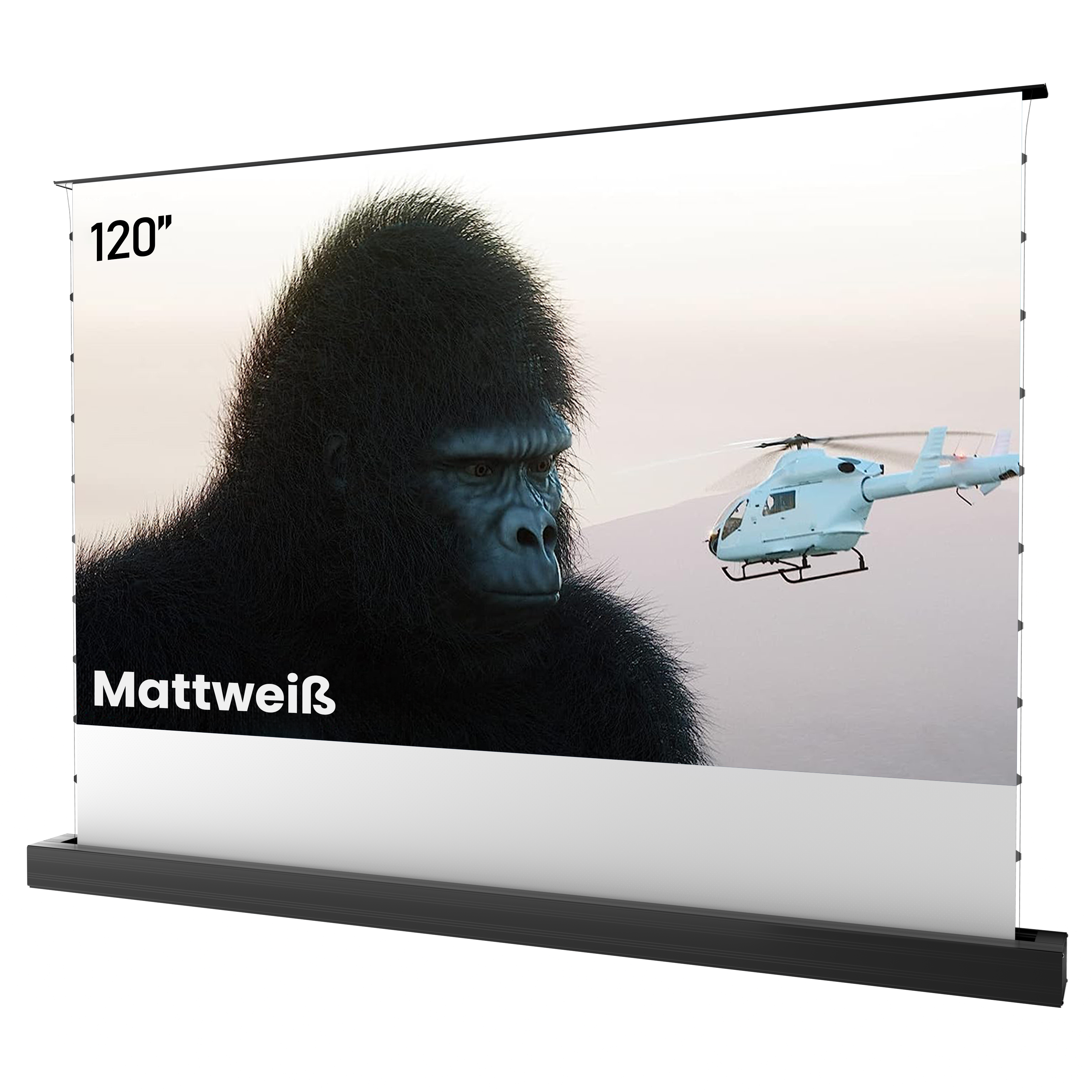 100''-120'' Matte White Motorized Floor Rising Screen