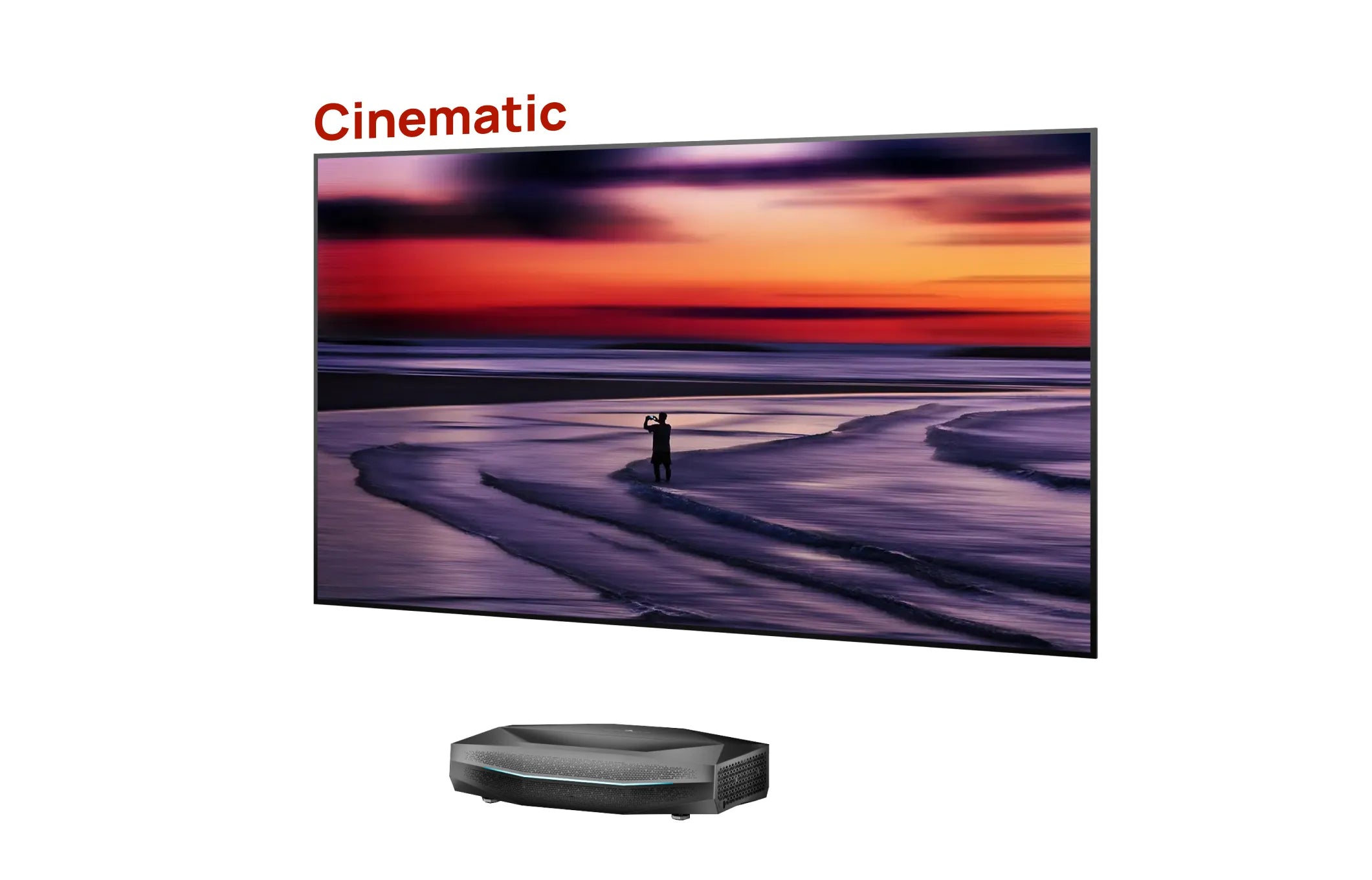 Aetherion Pro RGB Laser UST Projector+100''-120'' Cinematic ALR Screen